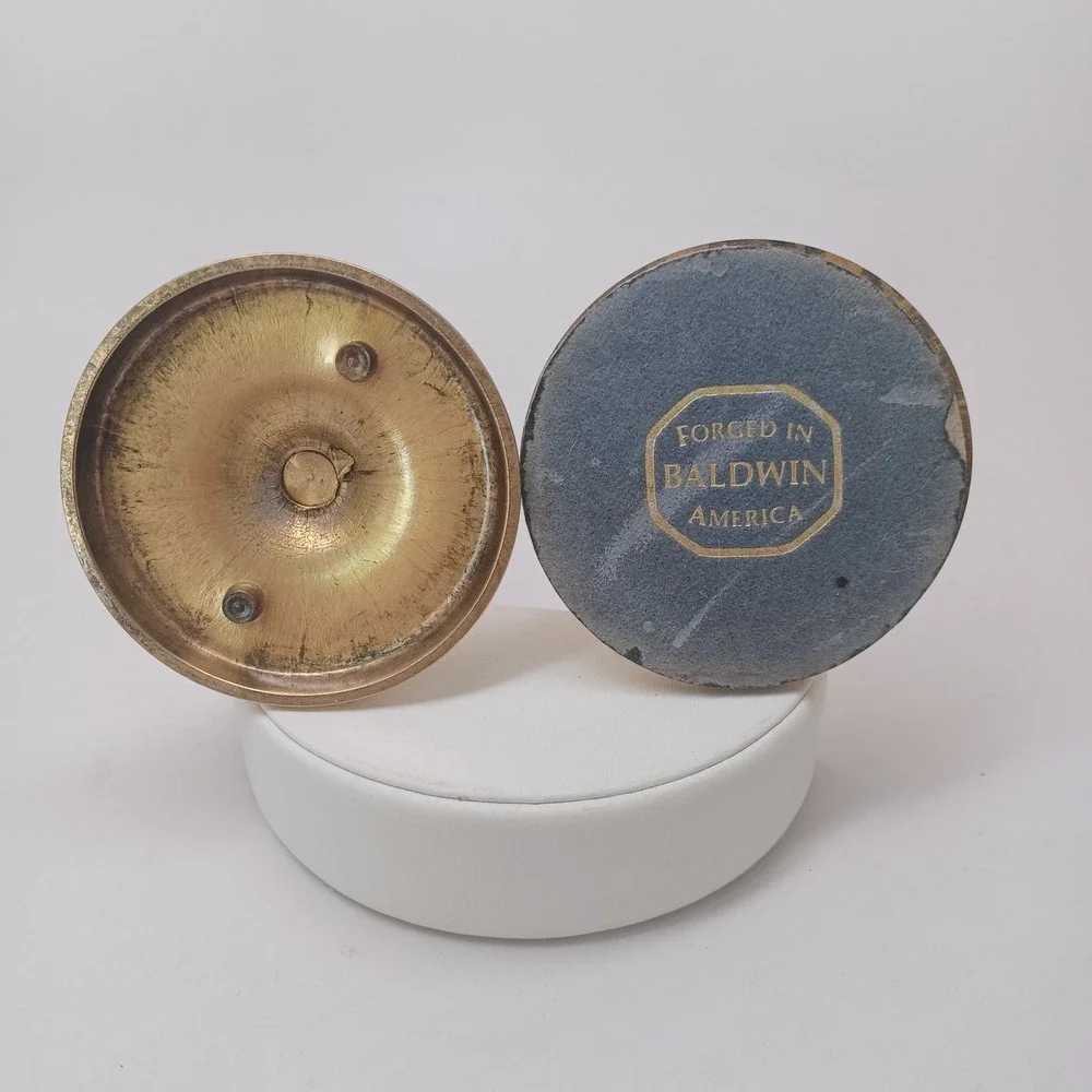 Baldwin Brass Candlestick Holders Set of‎ 2 Polished Gold Taper 7 Inch USA Made